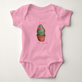 BabyTutuBodysuit, rosa gullig kaktus Tee