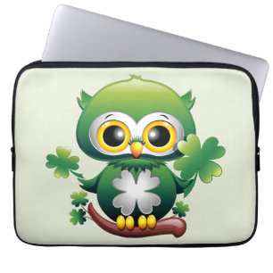 Babyuggla Söt St Patrick Tecknad Film Laptop Fodral