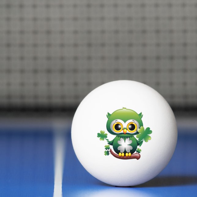 Babyuggla Söt St Patrick Tecknad Pingisboll (Netto)