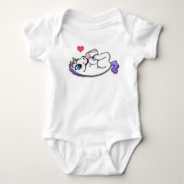 Babyunicorn som matar tid - lila tee shirt