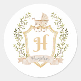 Babyvagnsmonogram H | Neutral Runt Klistermärke