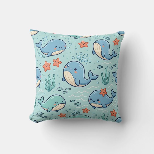 Babyvalkudde – Oceanpastellmönster Kudde (Framsida)