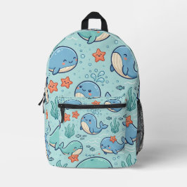 Babyvalransel – Pastellblå Oceanmönster