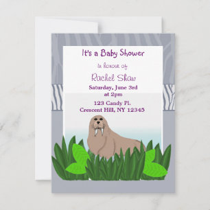 Babyvalross Baby Shower-inbjudan Inbjudningar