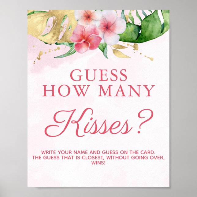 Babyvilt i Blommigten Modern Tropical Summer Poster (Framsidan)