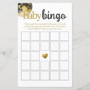 Babyvilt i Modern Grått och Guld Baby Bingo