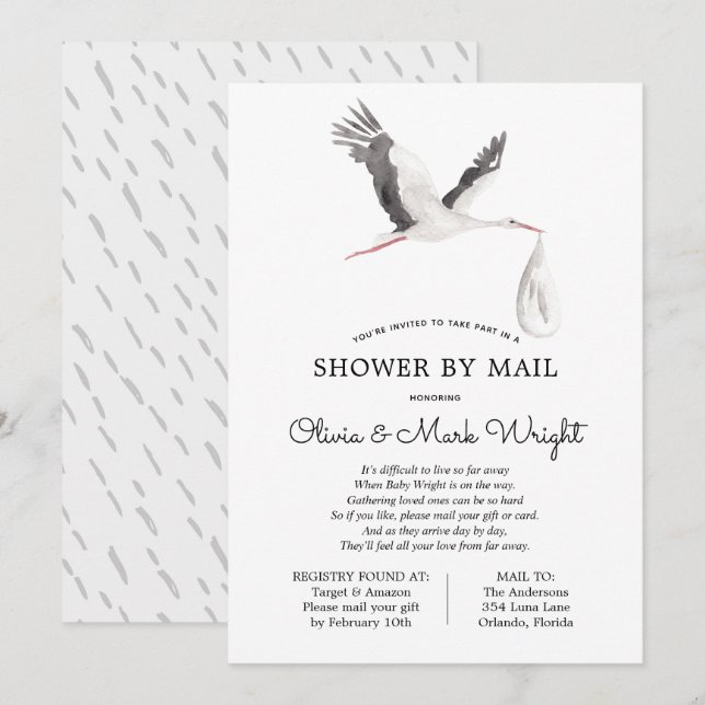 Babyvisningsprogram efter e-post inbjudningar (Fram/baksida)