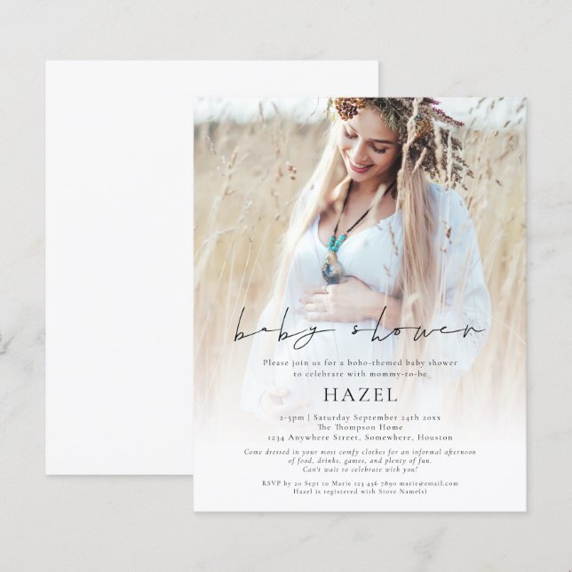 Babyvisningsprogram för budgetfotoövertäckningsskr (Fram/baksida)