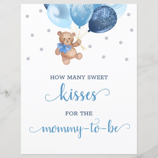 Babyvisningsskylt hur många Kisses-spel-skylt (Framsida)