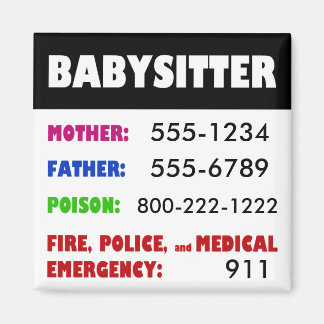 Babyvvakt Akut Mobil Nummermagnet Magnet