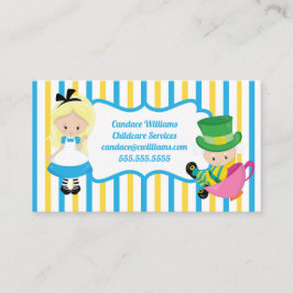 Babyvvakt Alice i Wonderland Childcare Services Visitkort