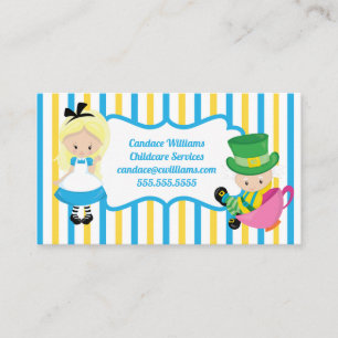 Babyvvakt Alice i Wonderland Childcare Services Visitkort