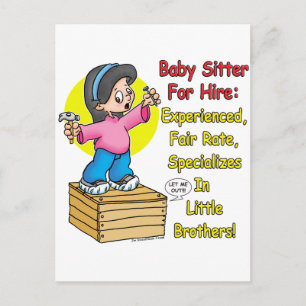 Babyvvakt åt Hire! Vykort