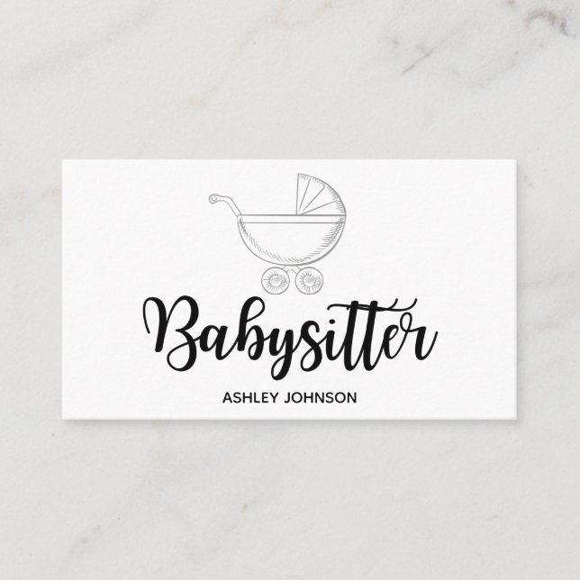 Babyvvakt Calligraphy Aesthetics Modern Elegant Visitkort (Framsida)