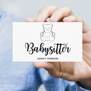 Babyvvakt Calligraphy Aesthetics Sketch Bear Cute Visitkort