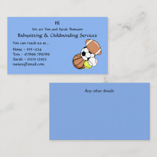 Babyvvakt, Childminder Contact Affärskort Visitkort