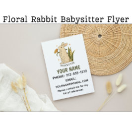Babyvvakt Cute Blommigt Bunny Baby Services Reklamblad