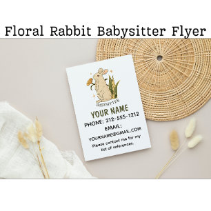 Babyvvakt Cute Blommigt Bunny Baby Services Reklamblad