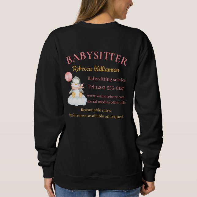 Babyvvakt Cute Penguin Business T Shirt (Baksida)