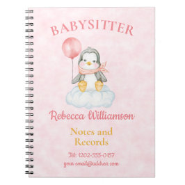 Babyvvakt Cute Penguin Notes och Record Anteckningsbok