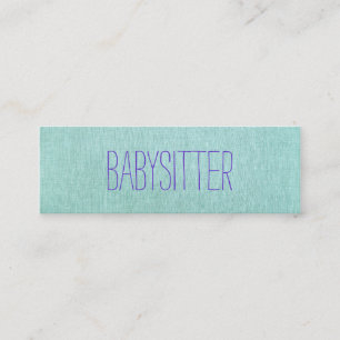 Babyvvakt eller Nanny, Cute, Turkos, Blue 2 Mini Visitkort