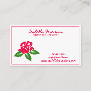 Babyvvakt Modern Blommigt Ro Girly Babysittande Visitkort