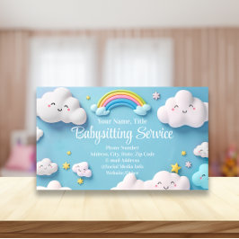 Babyvvakt Nanny Childcare Lycklig Clouds Visitkort