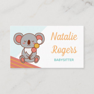 Babyvvakt Nanny Children Cute Kawaii Koala Food Visitkort
