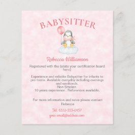 Babyvvakt Nanny Cute Penguin Business Flygblad