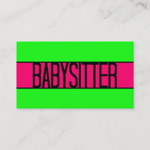 Babyvvakt Neon Grönt och Shock rosa Affärskort Visitkort