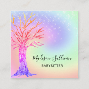 Babyvvakt Rainbow Färg Square Affärskort Fyrkantigt Visitkort