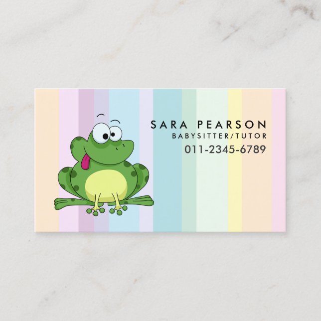 Babyvvakt Tutor Child Care Cute Frog Visitkort (Framsida)