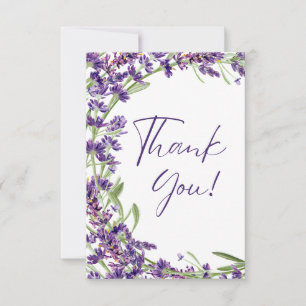 Babyvykort för lila Lavender Blommigt-Tack Tack Kort