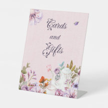 Babyvykort och presentationer för tea Party