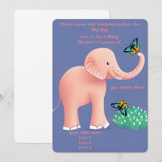 Babyvykort Spara Datumet (Fram/baksida)