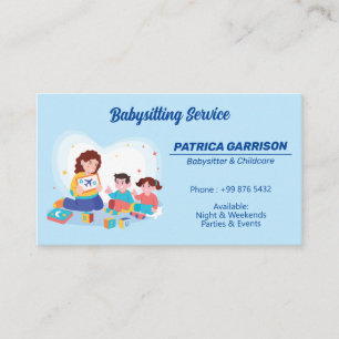 Babywatch Professionell Business Nanny Childcare Visitkort