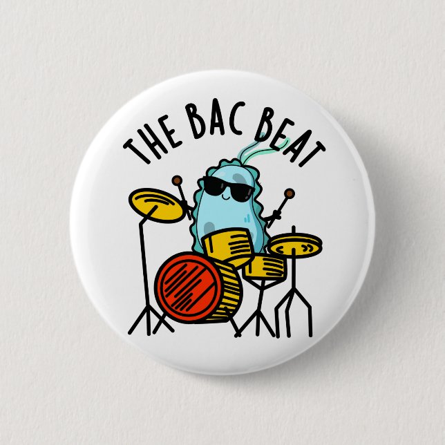 Bac Beat Funny Drummer Bacteria Pun Knapp (Framsida)