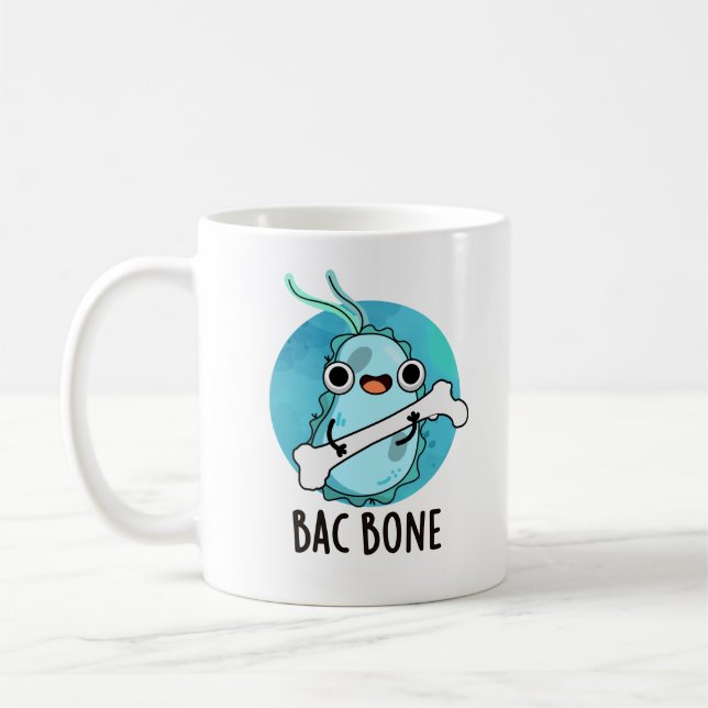 Bac Bone Funny Bacteria Pun Kaffemugg (Vänster)
