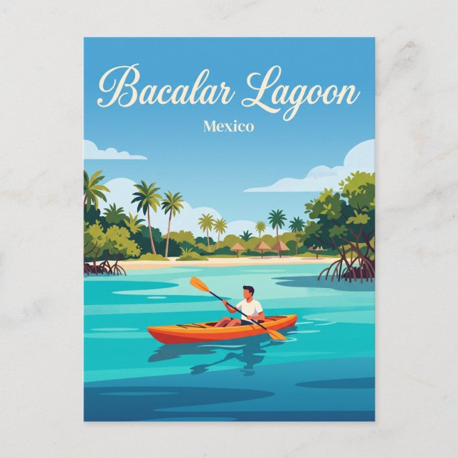 Bacalarlagunen Mexiko Vykort (Framsida)