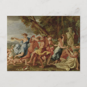 Bacchanal before a Herm, c.1634 Vykort