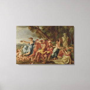 Bacchanal för en Herm, c.1634 Canvastryck