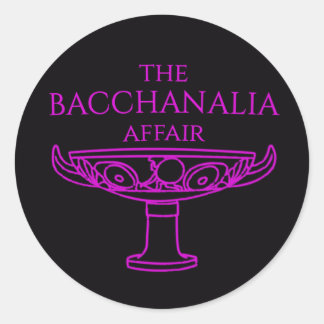 Bacchanalia-affärens runda klistermärken 