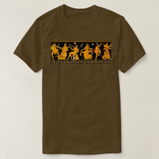 Bacchanalia Greek Vase Attic Red figure T Shirt (Design framsida)