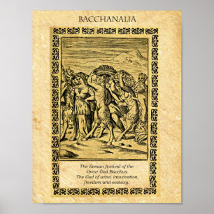 BACCHANALIA, Gud Bacchus Poster