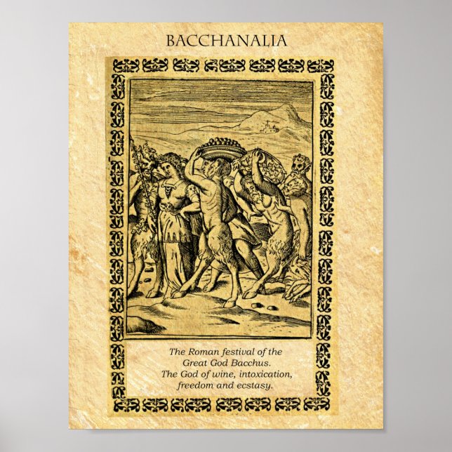 BACCHANALIA, Gud Bacchus Poster (Framsidan)