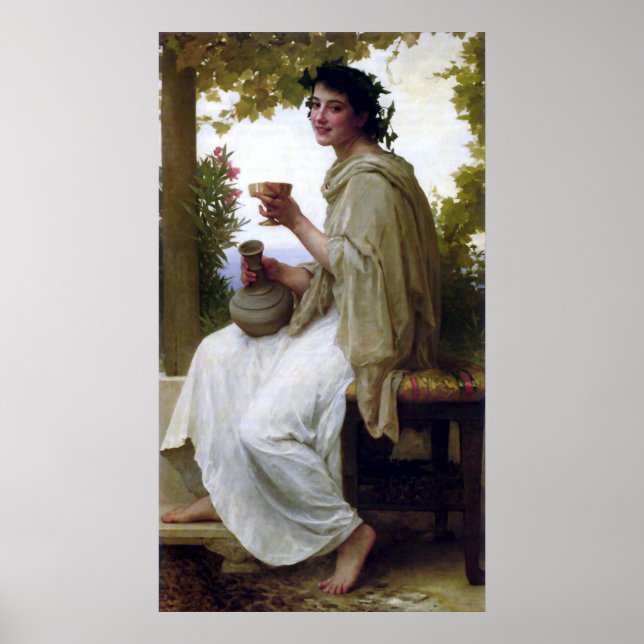 Bacchante av William-Adolphe Bouguereau Poster (Framsidan)