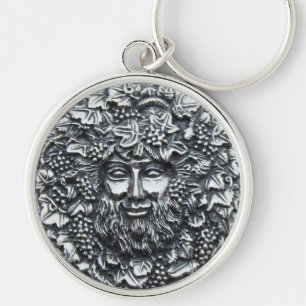 Bacchus 1 rund silverfärgad nyckelring