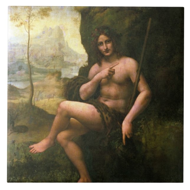 Bacchus c.1695 (olja på kanfas) kakelplatta (Framsidan)