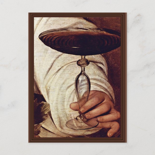 Bacchus, detalj av Michelangelo Merisi Da Caravagg Vykort (Framsida)