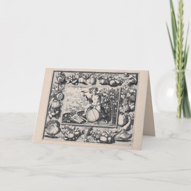 Bacchus/Dionysus gud av vin Kort (Framsida)